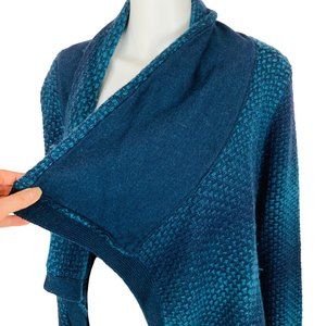 Coldwater Creek Cardigan Women's M 10-12 Blue Gradient Wool Blend Draped Open